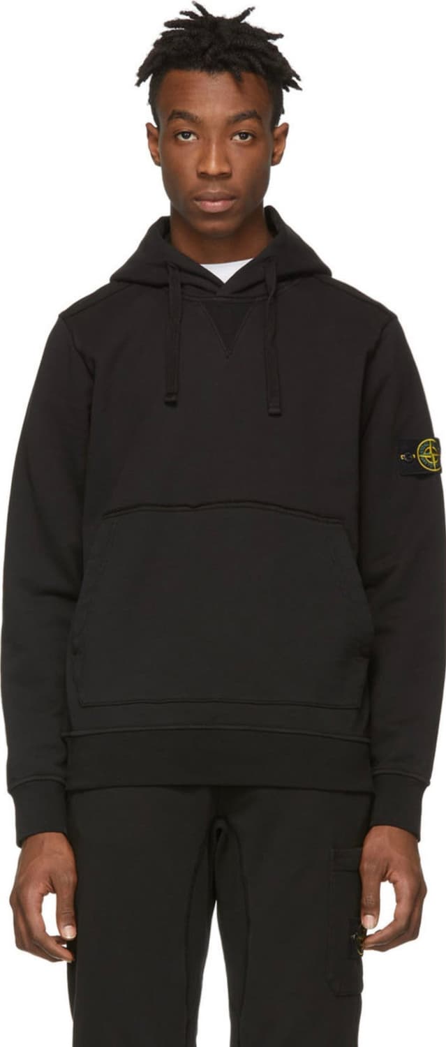 [XL] 스톤아일랜드 와펜 패치 후드 블랙 상품이미지9