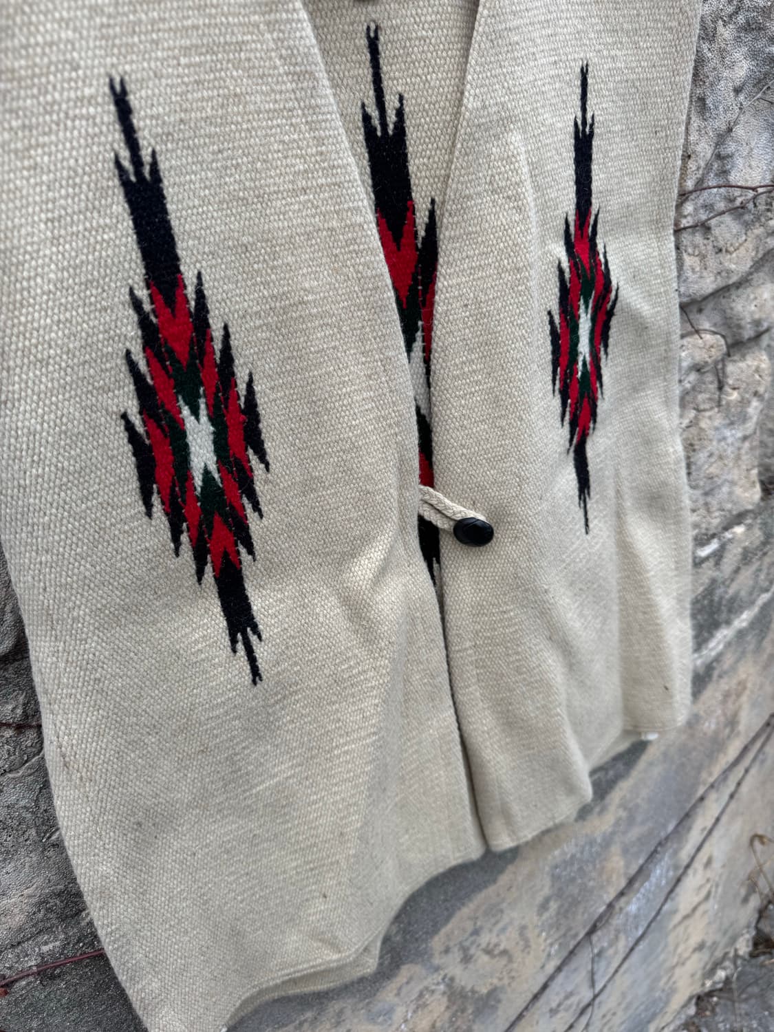 오르테가 핸드 우븐 울 네이티브 아메리칸 웨스턴 치마요 베스트 조끼 상품이미지5