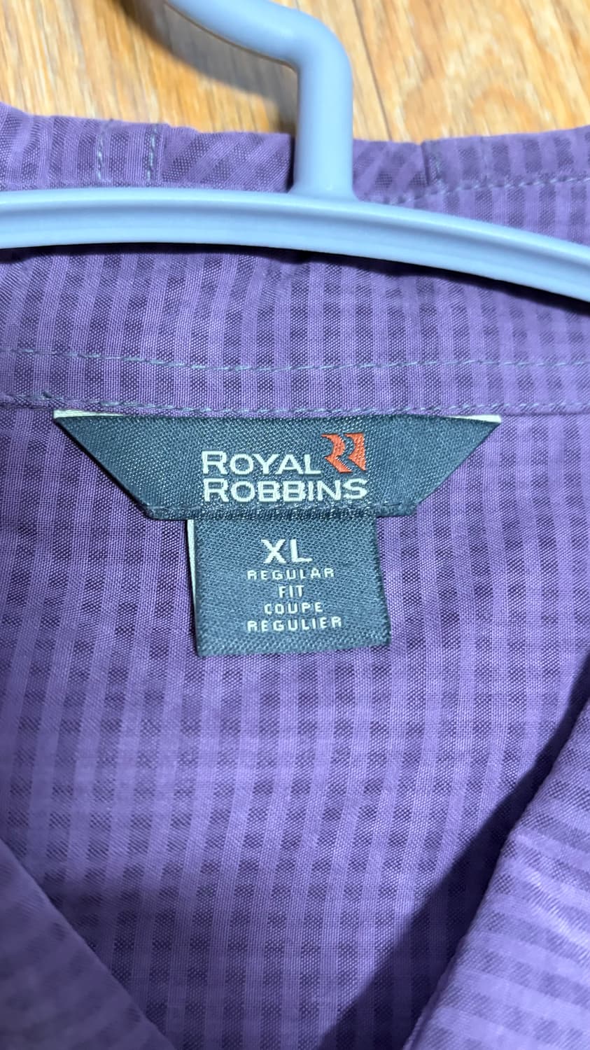 로얄 로빈스 남성 XL 퍼플 트레킹 셔츠 상품이미지2