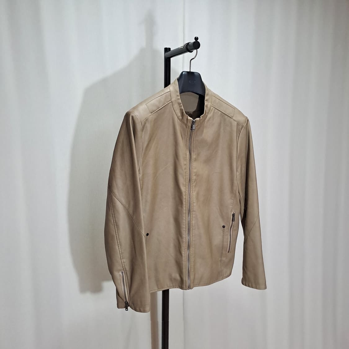 (택포) 빠니깔레 비건레더 베이직 싱글자켓 95-100 B521 상품이미지2