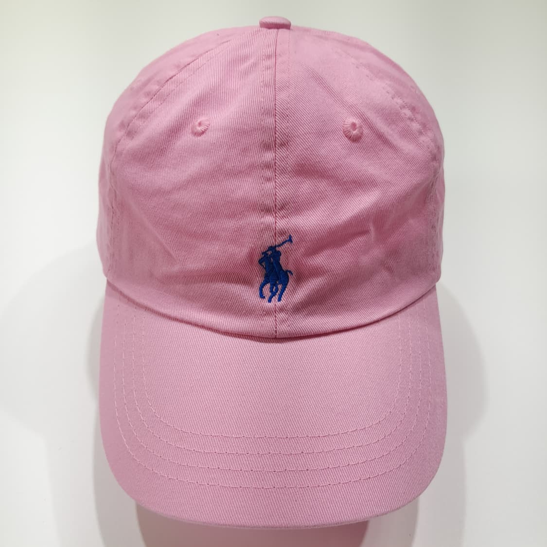CL523 폴로 로얄 블루 포니자수 핑크 볼캡 모자 상품이미지3