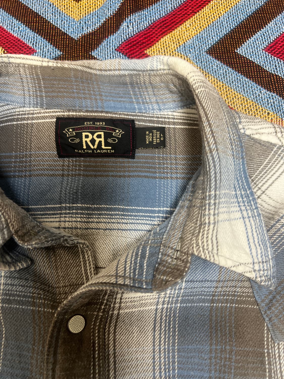 더블알엘 rrl 옴브레 웨스턴셔츠 L 상품이미지2