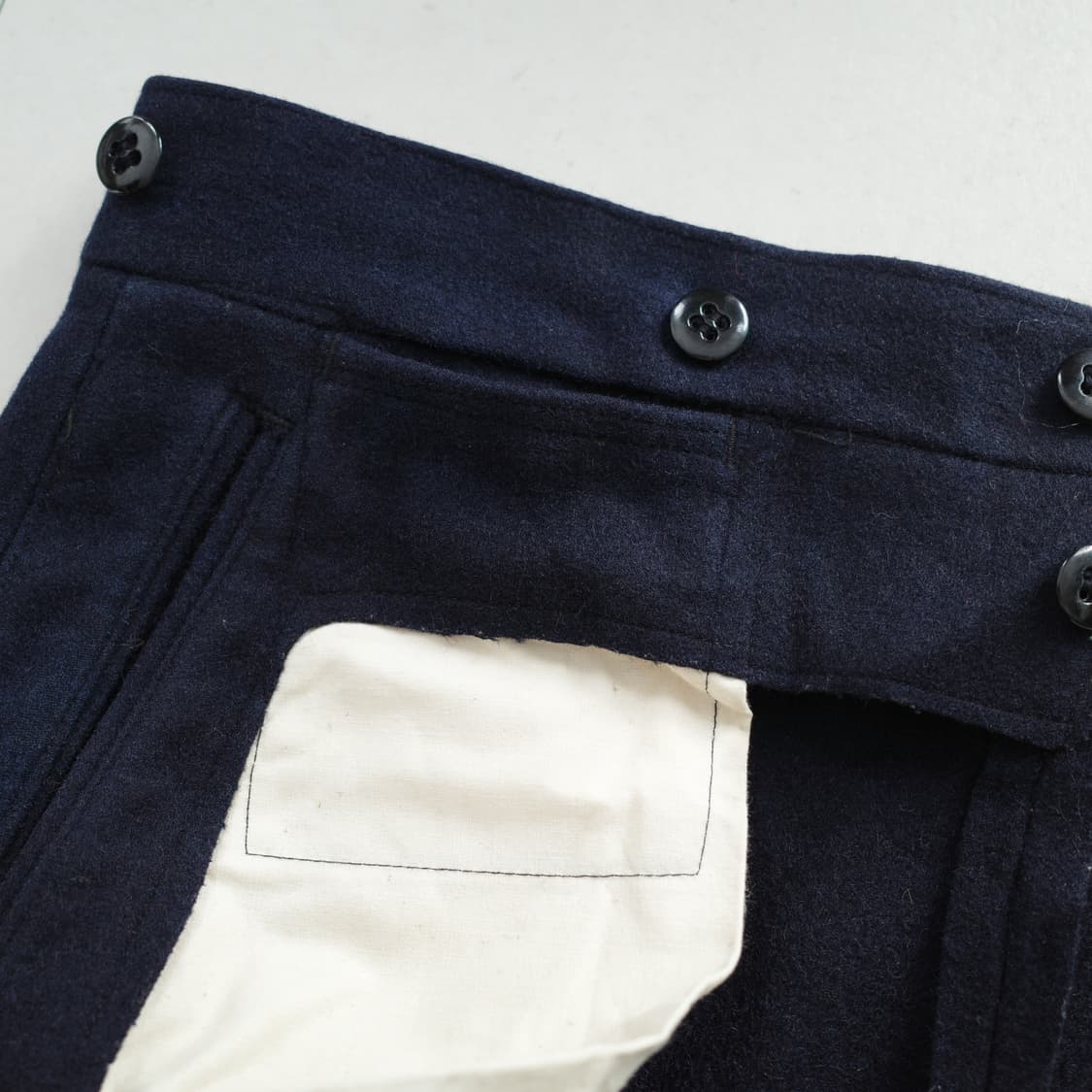 60s 오리지널 프랑스 해군 세일러 울 팬츠 33 프렌치 네이비 상품이미지6