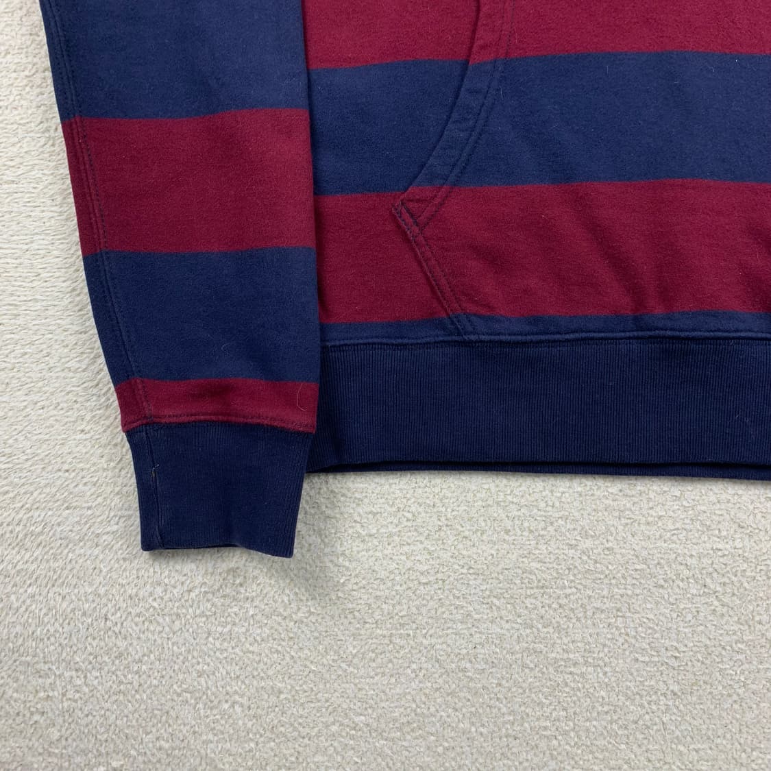 폴로 랄프로렌 포니로고 네이비/버건디 스트립 럭비 후드티 상품이미지5