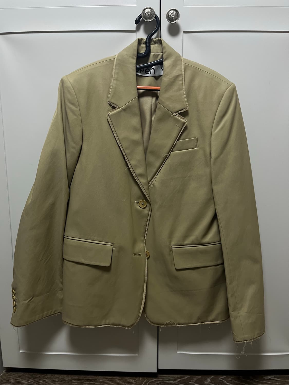 OPEN YY의 베이지색 블레이저 자켓 상품이미지4