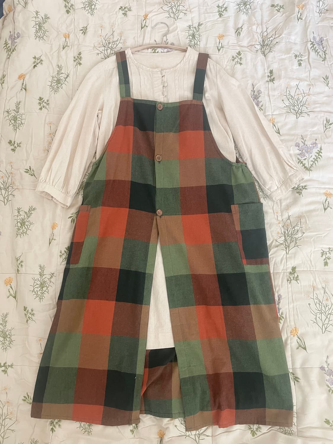 모리걸 빈티지 그린 레이어드 원피스 set 💚🧡🤍 상품이미지1