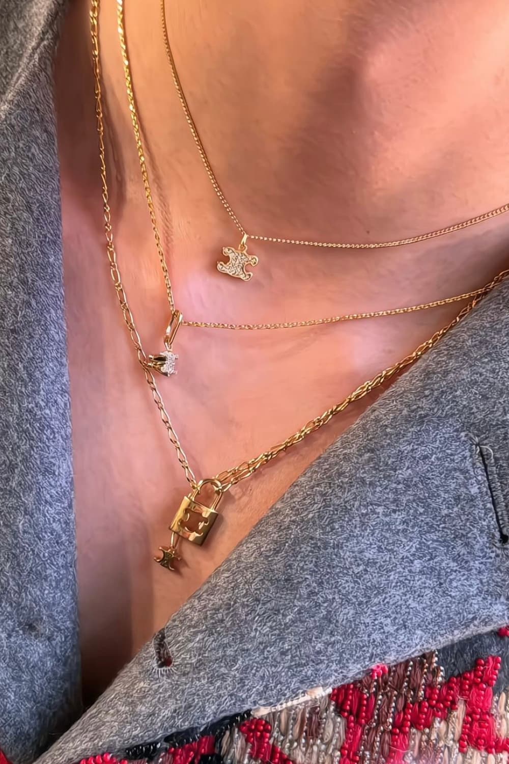 셀린느 크리스탈 목걸이 골드 상품이미지1