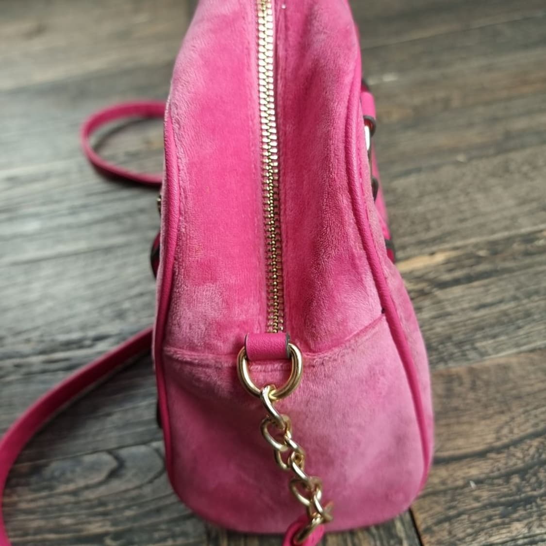 [쥬시꾸뛰르] Y2K 빈티지 투웨이 벨벳 미니 토트백 M20112 상품이미지5