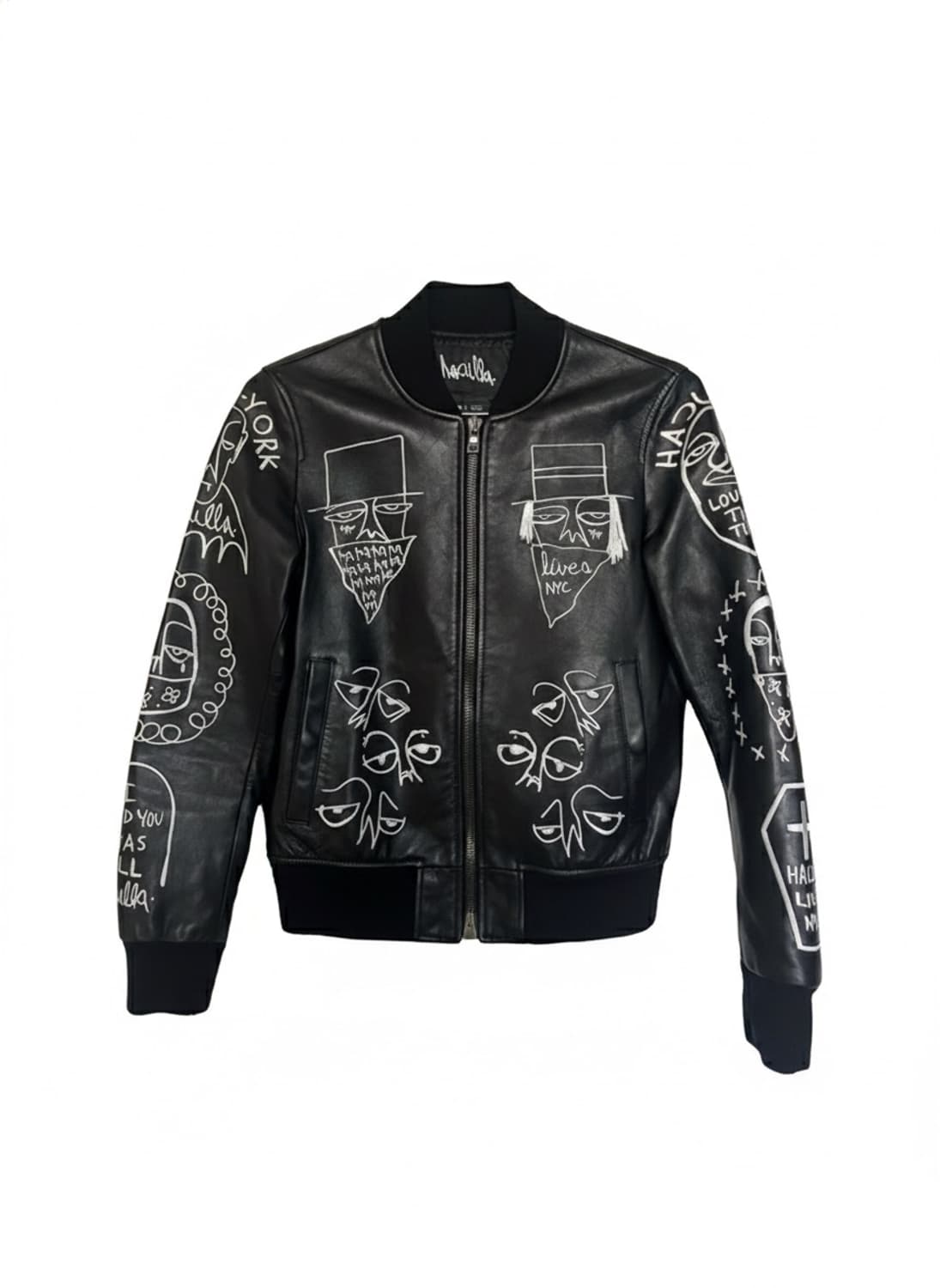 Haculla Graphic Leather Bomber Jacket M 상품이미지1