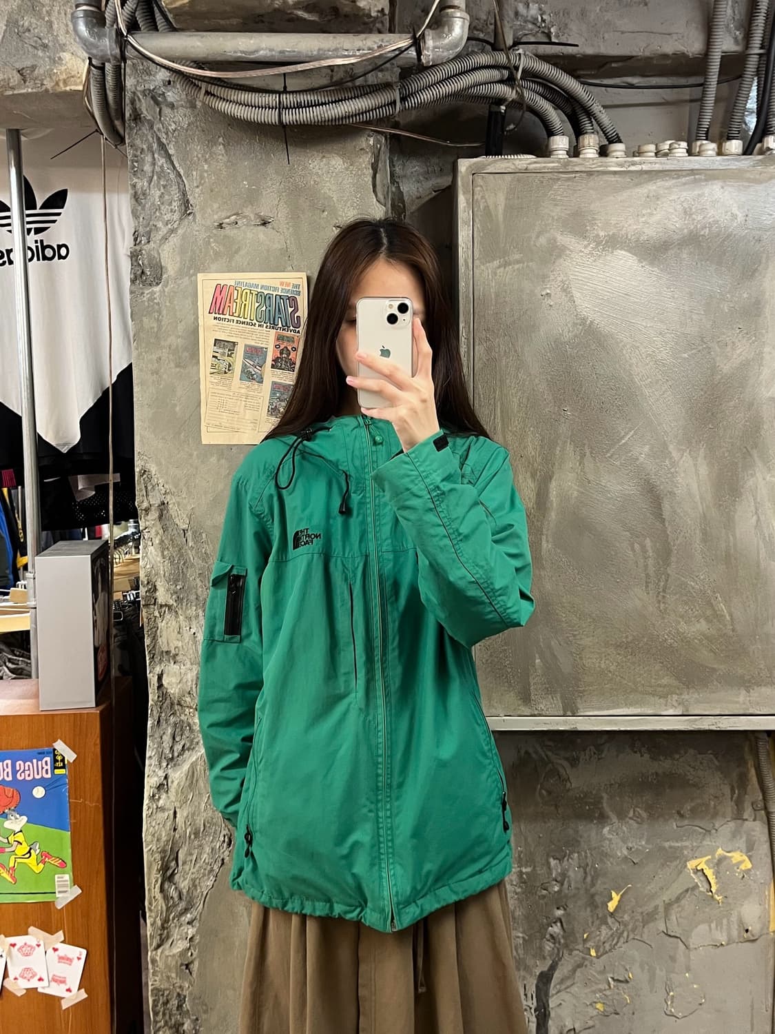 노스페이스 바람막이 그린 L #csz1015 상품이미지2