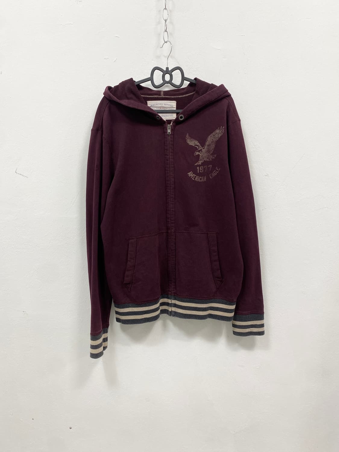 [AMERICAN EAGLE] 아메리칸 이글 버건디 y2k 후드집업 상품이미지3