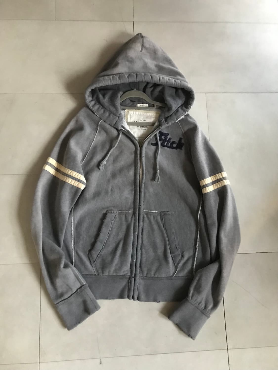 아베크롬비 그레이 오버핏 후드집업 상품이미지7