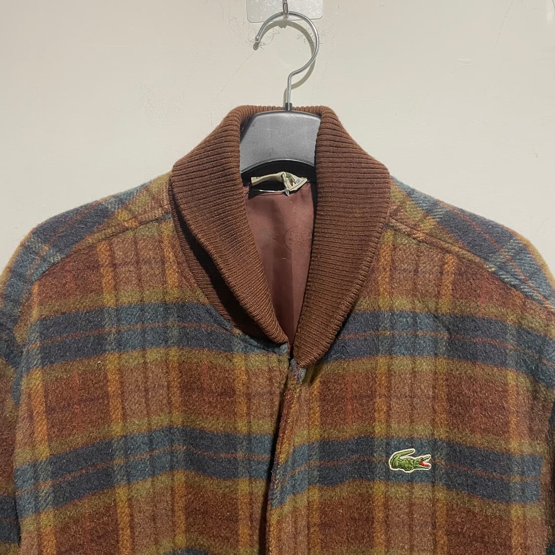 라코스테 체크 울 봄버 자켓 상품이미지3