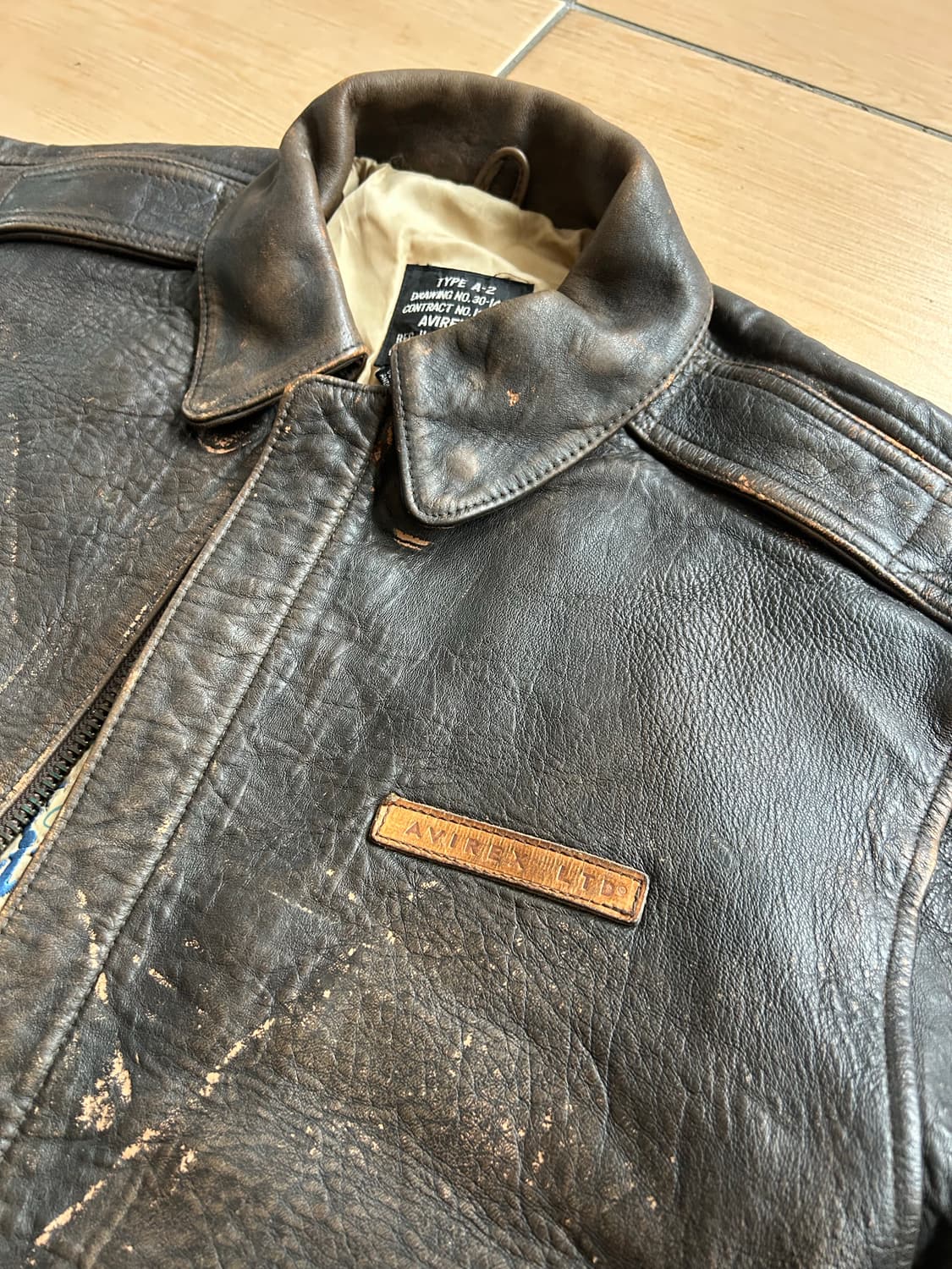90‘s Avirex 아비렉스 A-2 레더자켓 상품이미지2