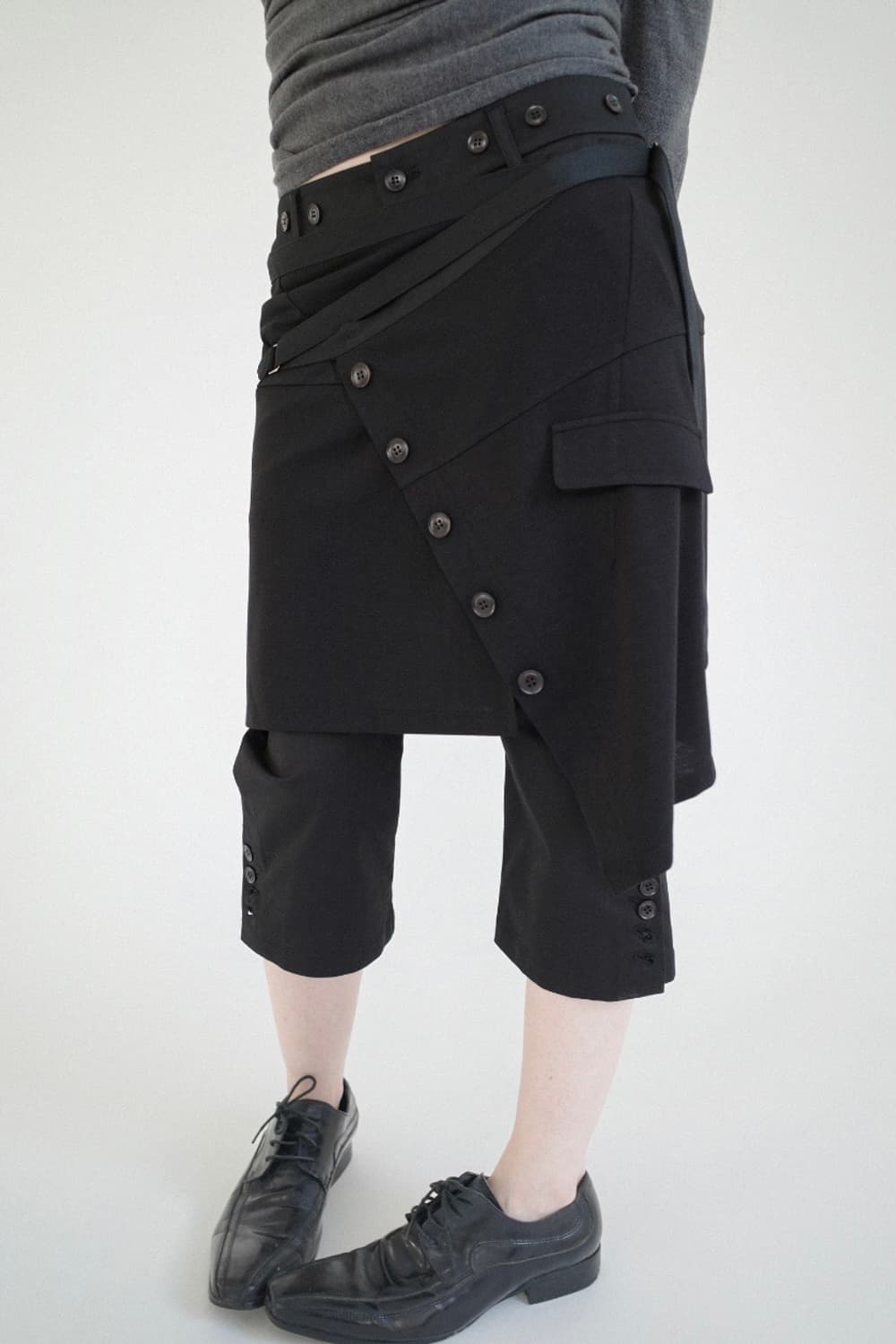 Layered button wrap skirt 상품이미지2