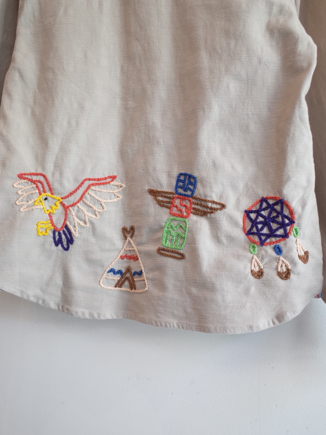 rough 인디언 자수 패턴 셔츠 상품이미지7