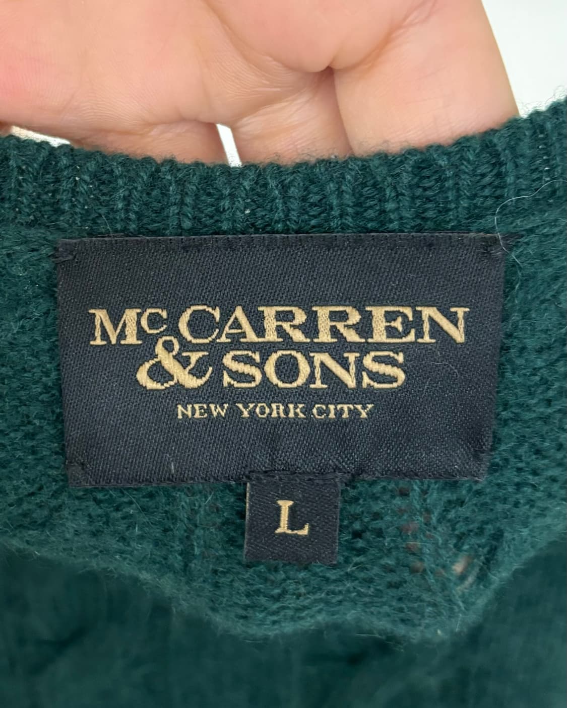 맥캐런 앤 선즈 그린 캐시미어 혼방 울 케이블 니트 상품이미지7