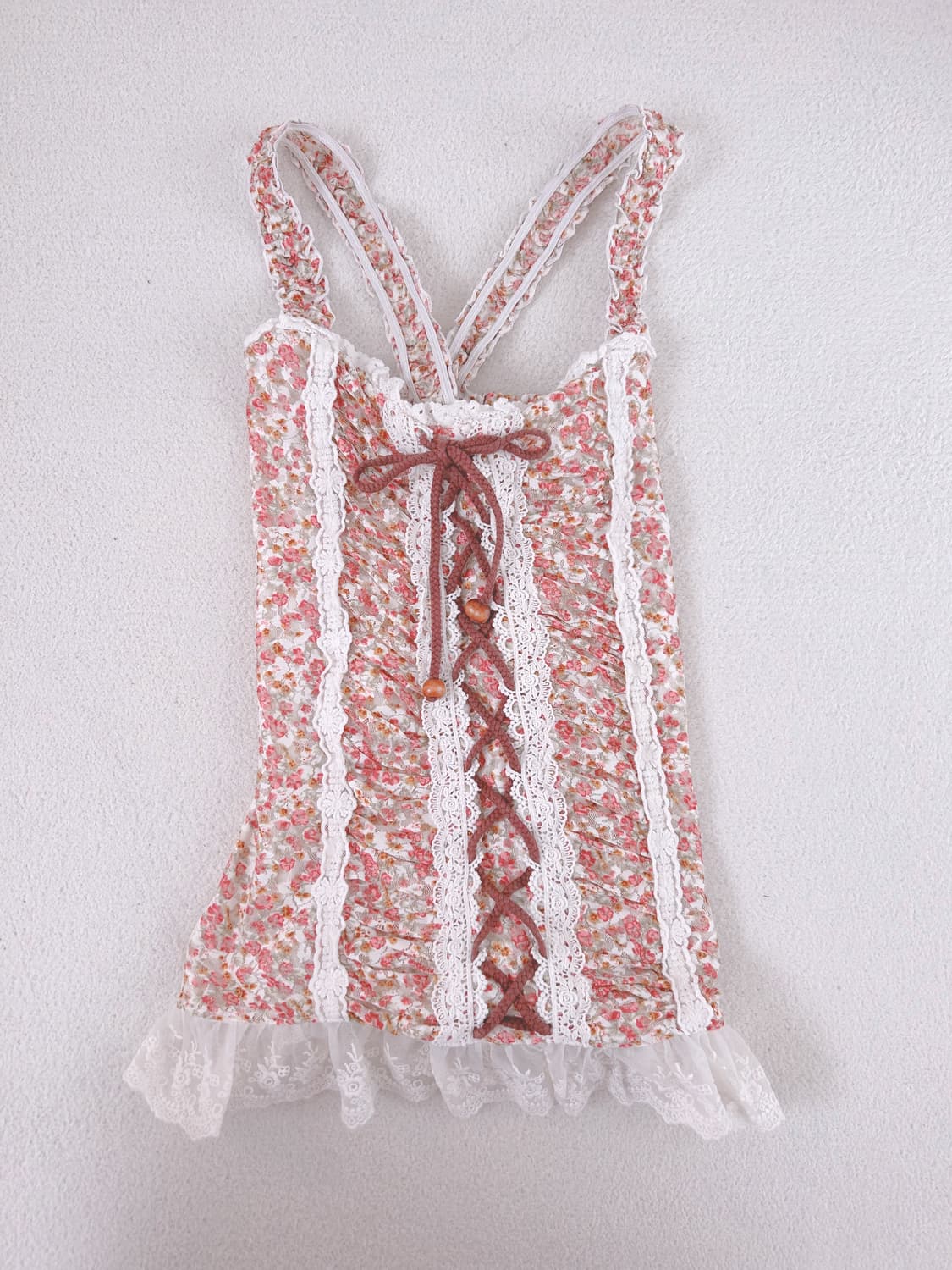 리즈리사 플로럴 레이스 홀터넥 나시 히메카지 히메갸루 라떼갸루 상품이미지1