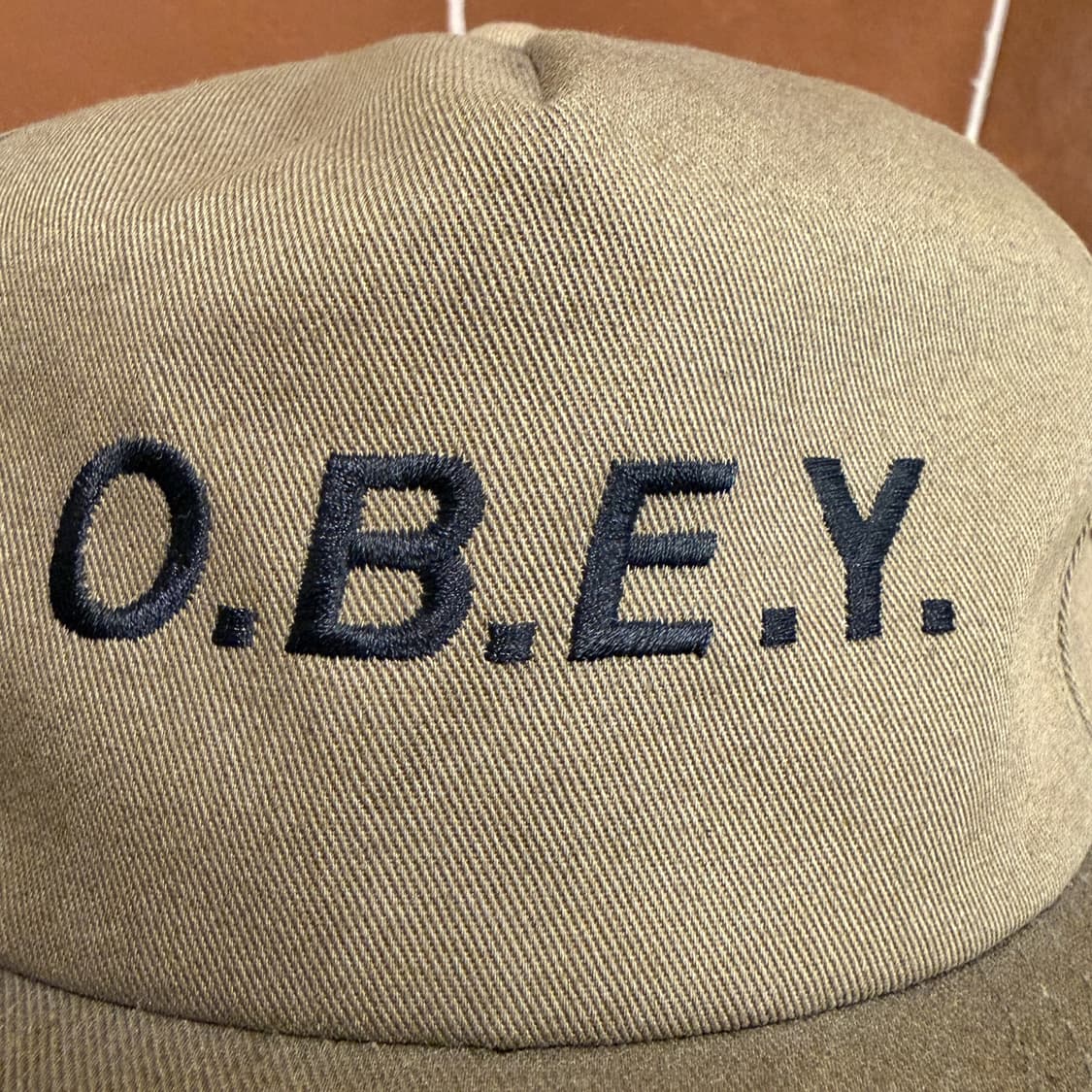 OBEY O.B.E.Y. 샘플 스냅백 카키 Free 상품이미지5