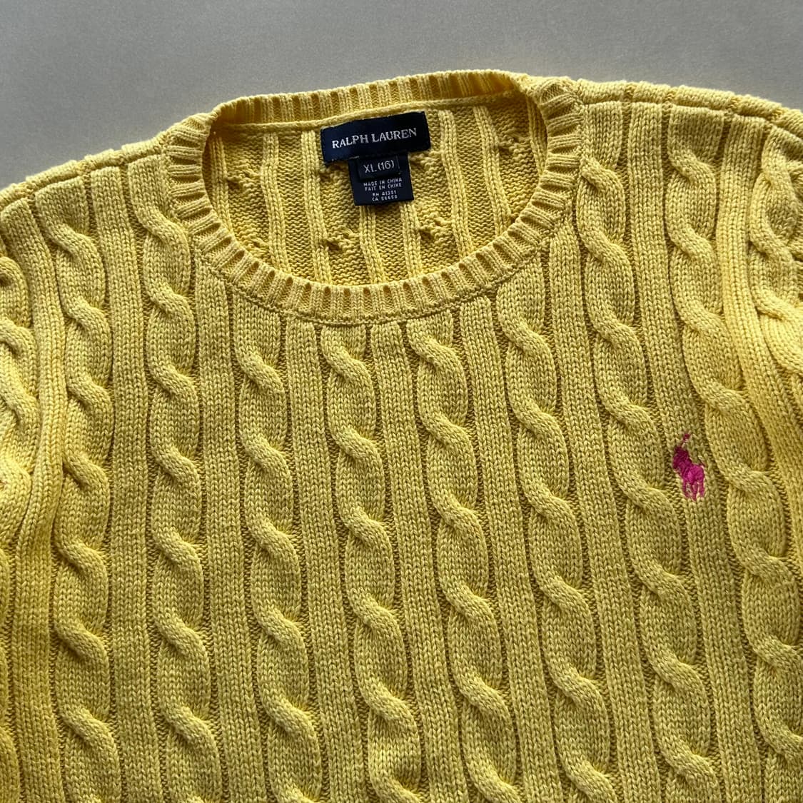 [XS]폴로 랄프로렌 꽈배기 니트 스웨터 옐로우 상품이미지6