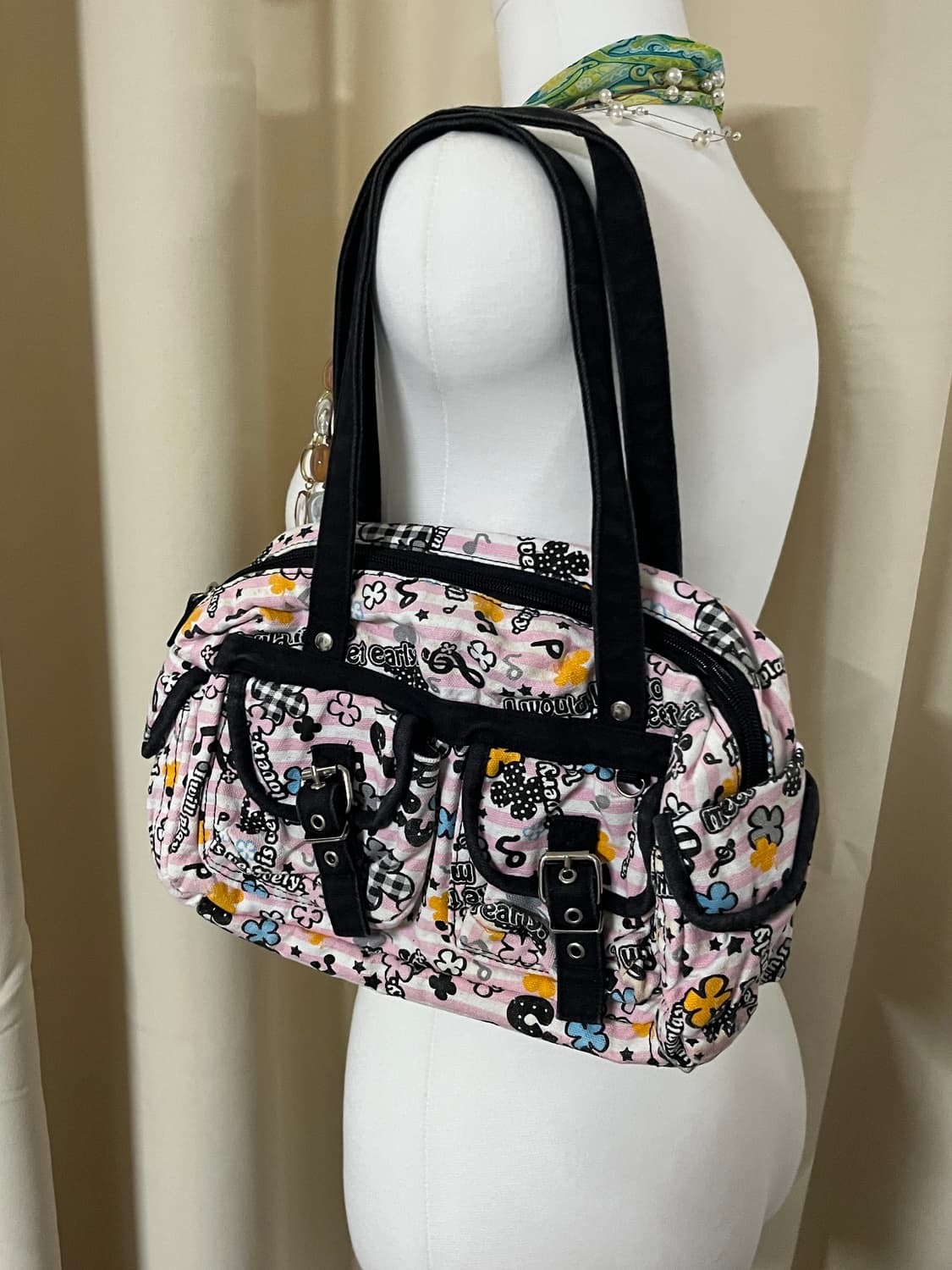 핑크스트라이프 클로버 핸드백 🍀 상품이미지9