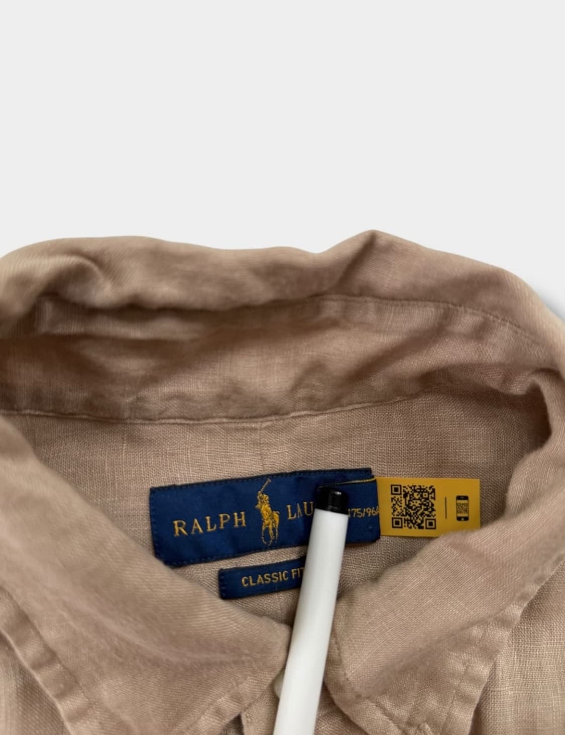 폴로 QR라벨 린넨베이지 셔츠 상품이미지4