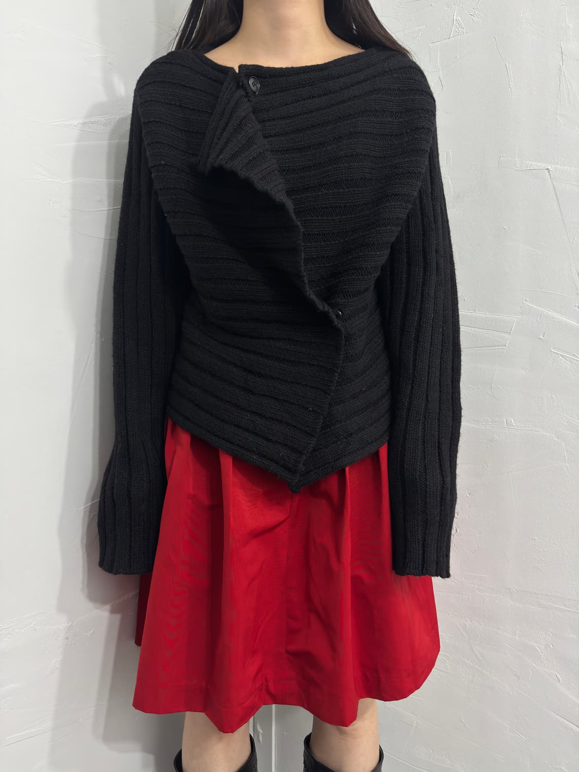 miss j red pleats skirt 상품이미지2