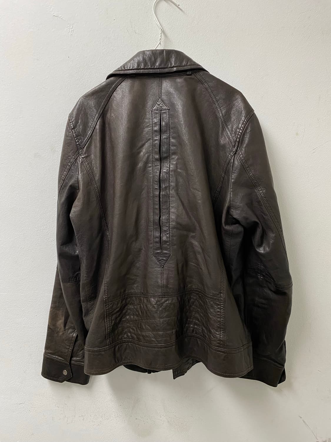 [BON] Brown 2-Zip Detail Leather Jacket 상품이미지6