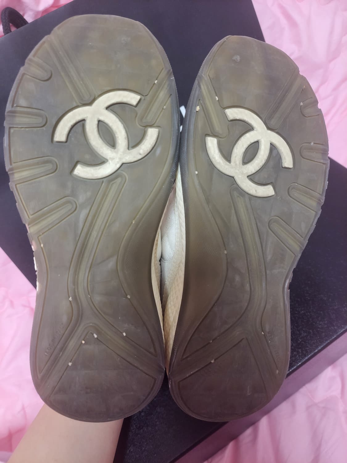 정품)급처상태좋음!샤넬 믹스드파이버 스니커즈 운동화 신발 상품이미지9