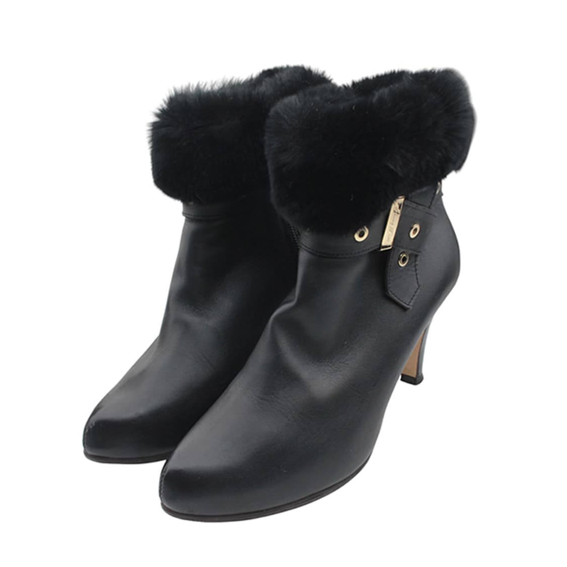 지니킴 블랙 에코퍼 트림 앵클부츠 36 상품이미지1