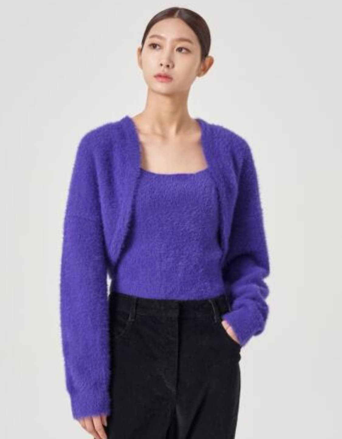 새상품) 에잇세컨즈 볼레로 가디건 퍼플 S(55사이즈) 상품이미지1