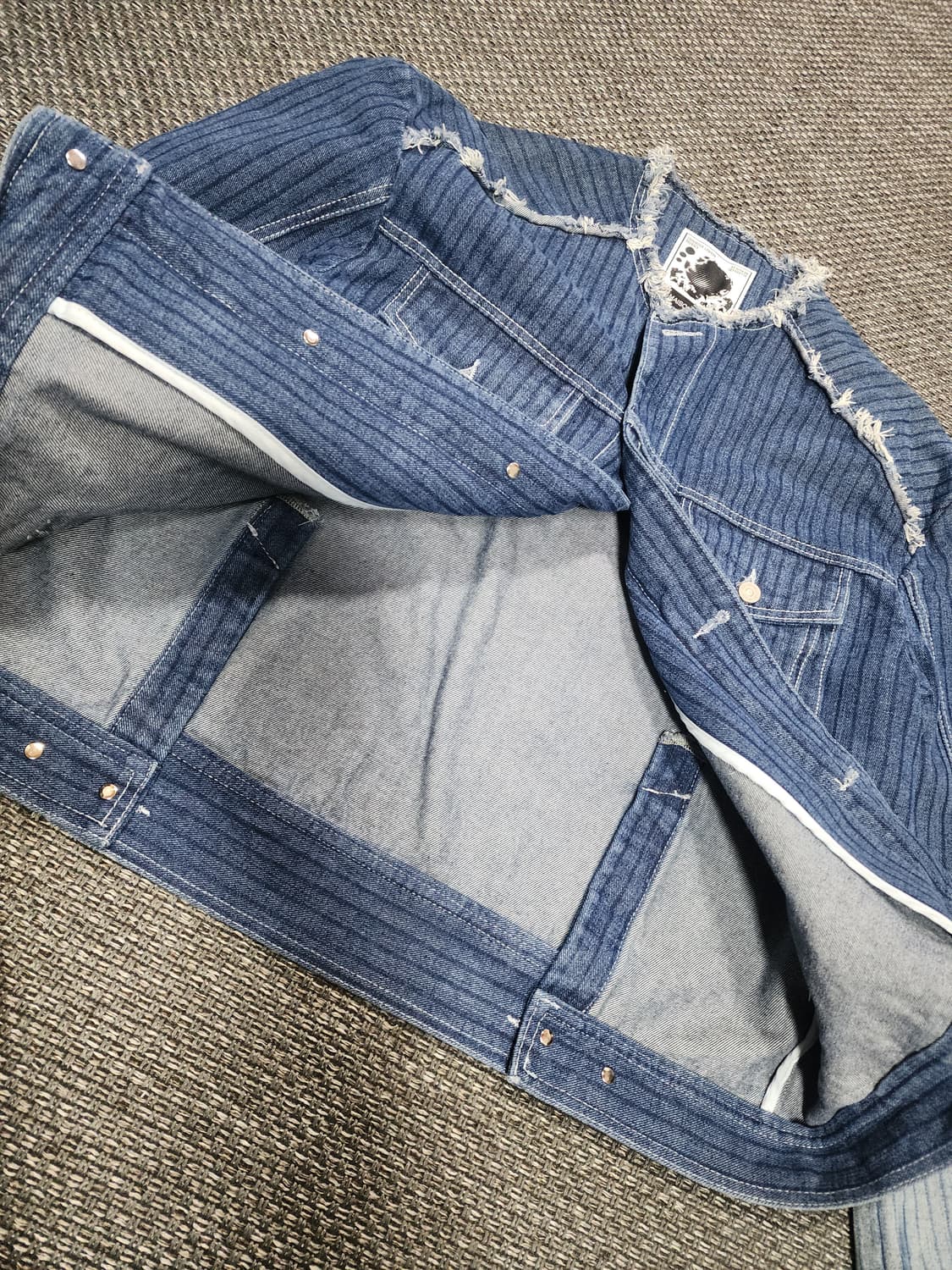 메종미네드 블루 스트라이프 데님 자켓 L 상품이미지6