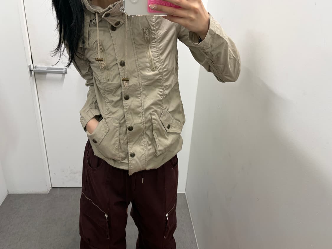 멀티포켓 셔링 후디 자켓 상품이미지3