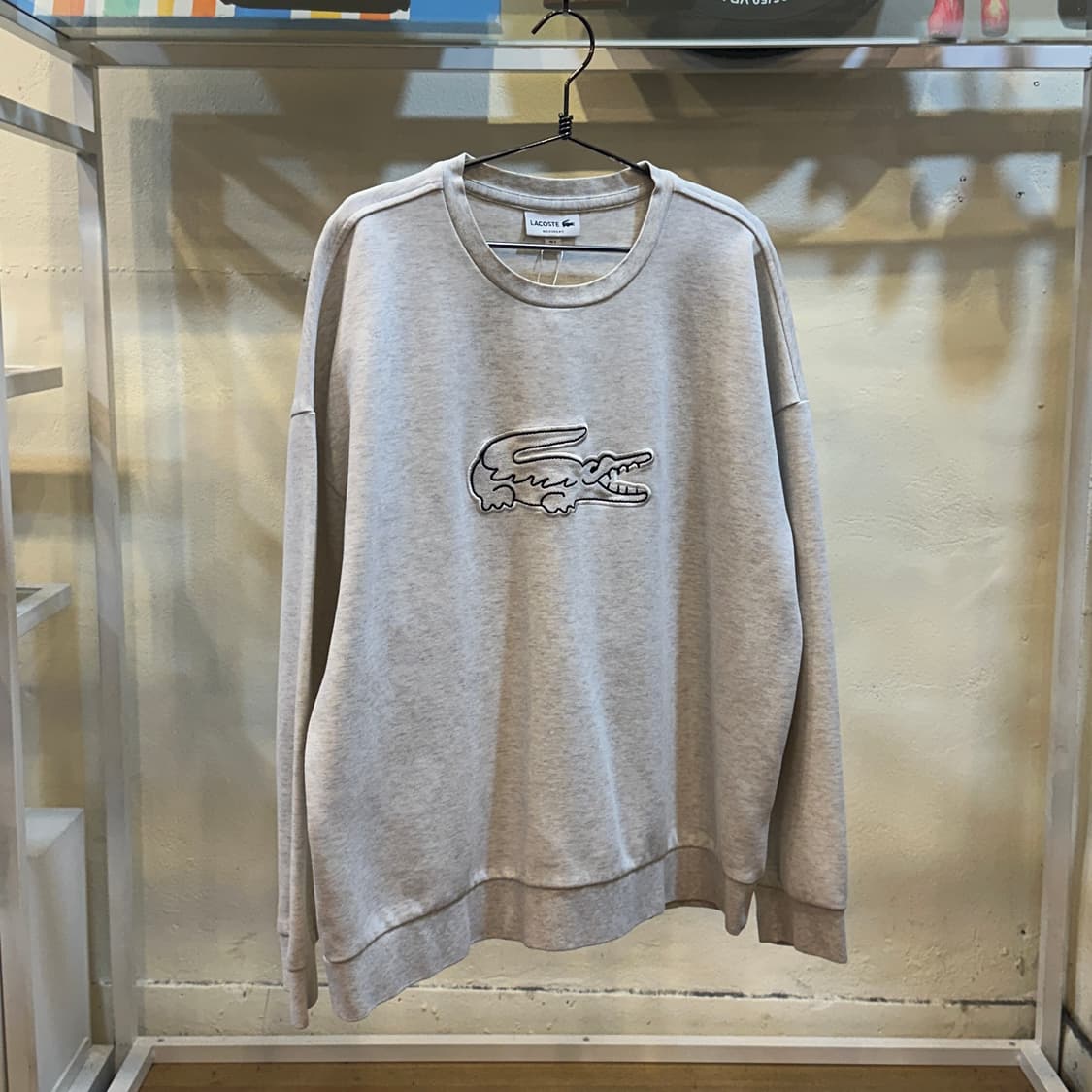 라코스테 빅로고 맨투맨 티셔츠 회색 L 상품이미지1