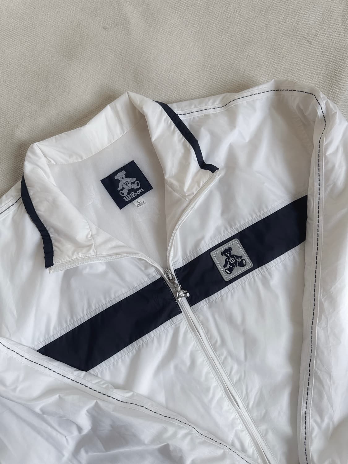 윌슨 곰돌이 화이트&네이비 바람막이 아우터 상품이미지2