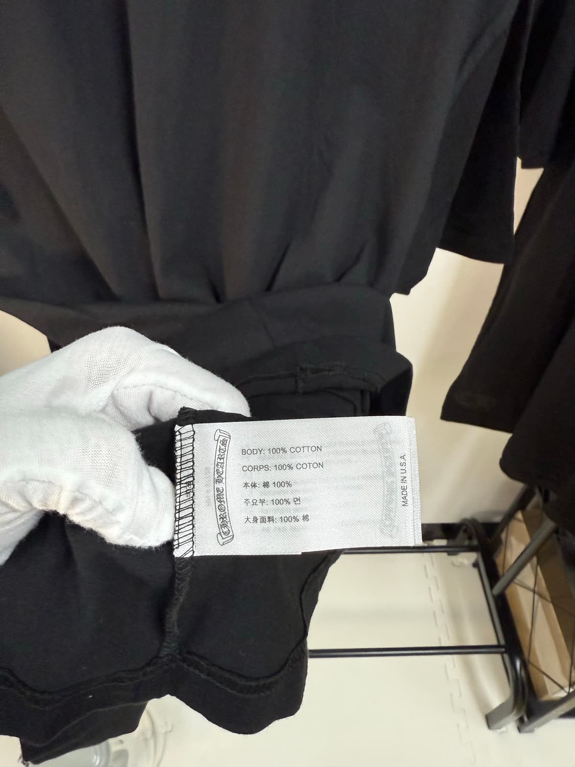 크롬하츠 넥 레터 로고 티셔츠 블랙 L 상품이미지5