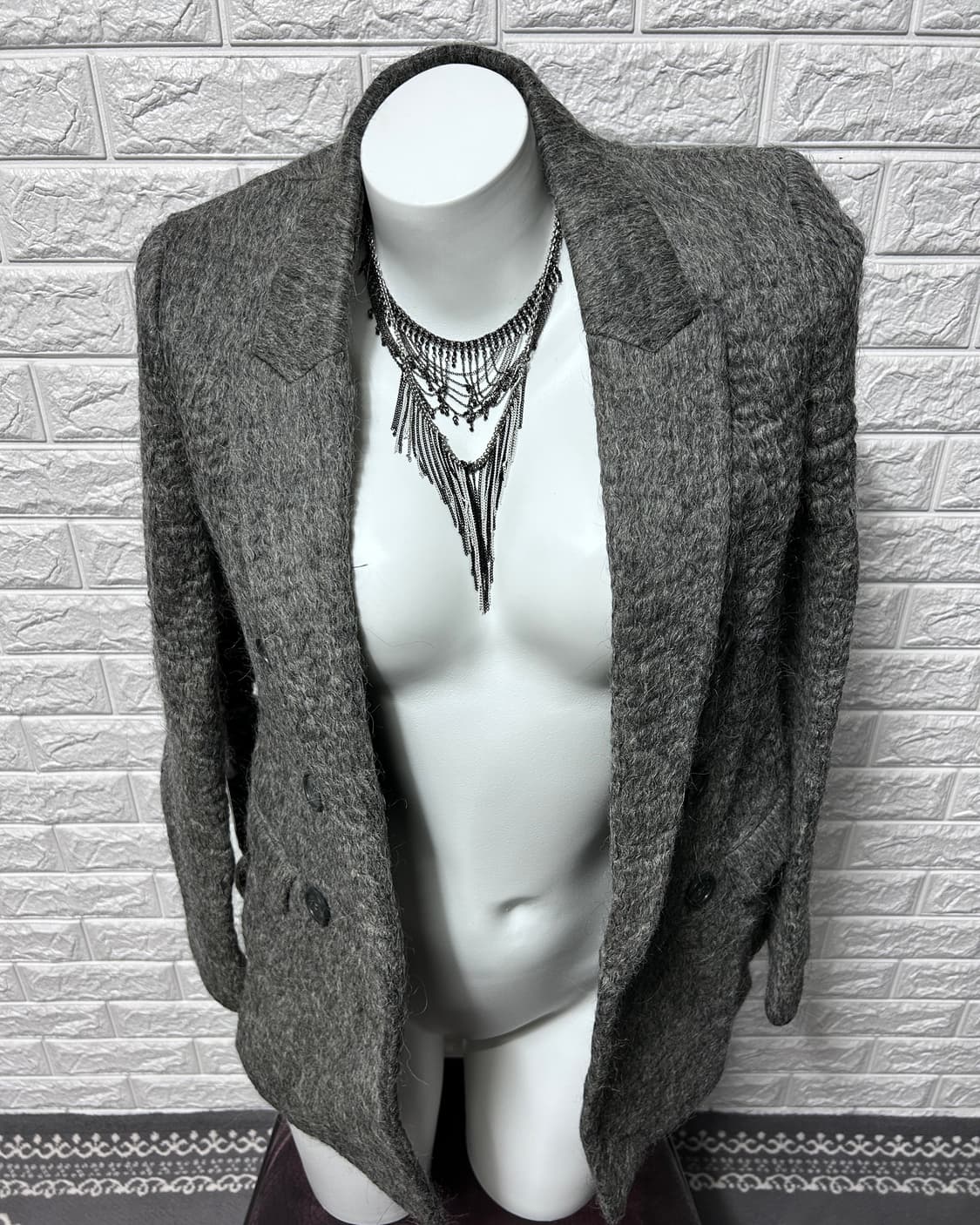 닐바렛 앙고라 울 더블 브레스티드 블레이저 상품이미지5