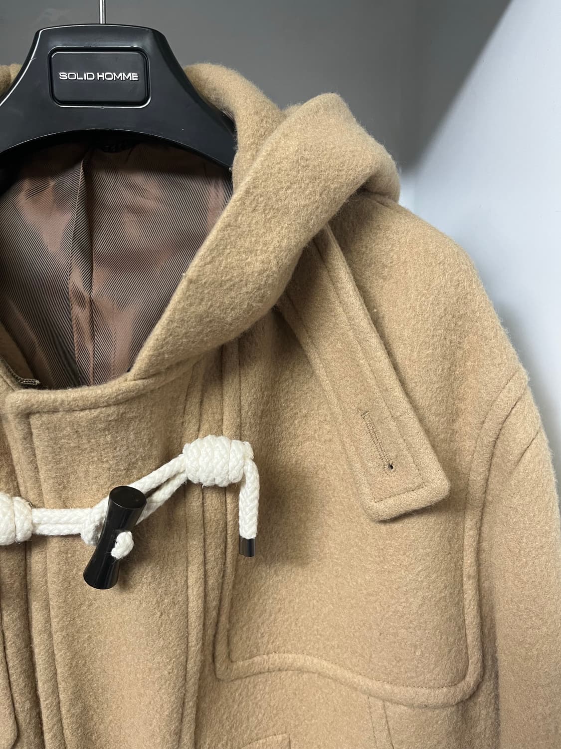 솔리드옴므 베이지 더플 코트 46사이즈 상품이미지3