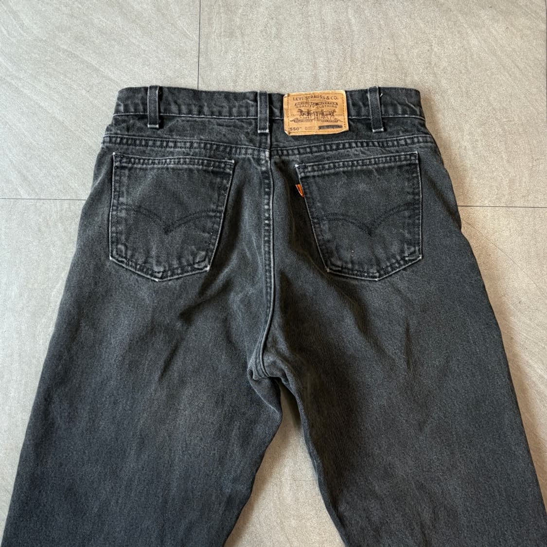 95년 미국 생산 리바이스 550 데님 오렌지탭 블랙 팬츠 상품이미지7