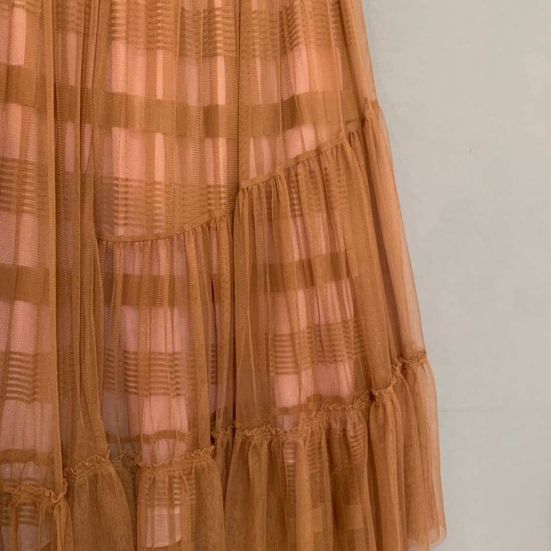 25인치 시스템 쉬폰 튤 밴딩 롱 스커트 치마 상품이미지4