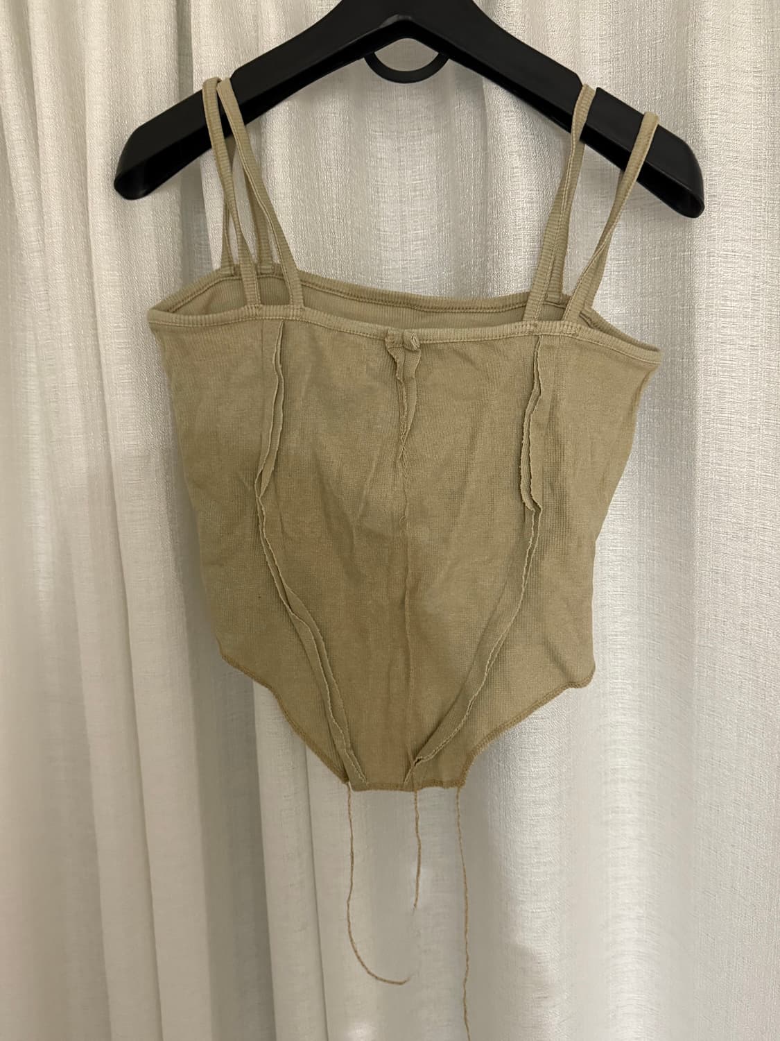 빈티지 바디스투핏 나시,언발란스 니트 티셔츠 세트 상품이미지3