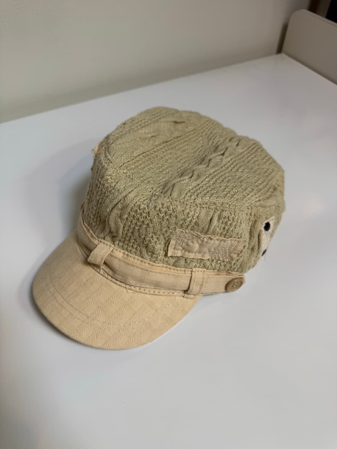 빈티지 린넨 버튼 마도로스캡 상품이미지1