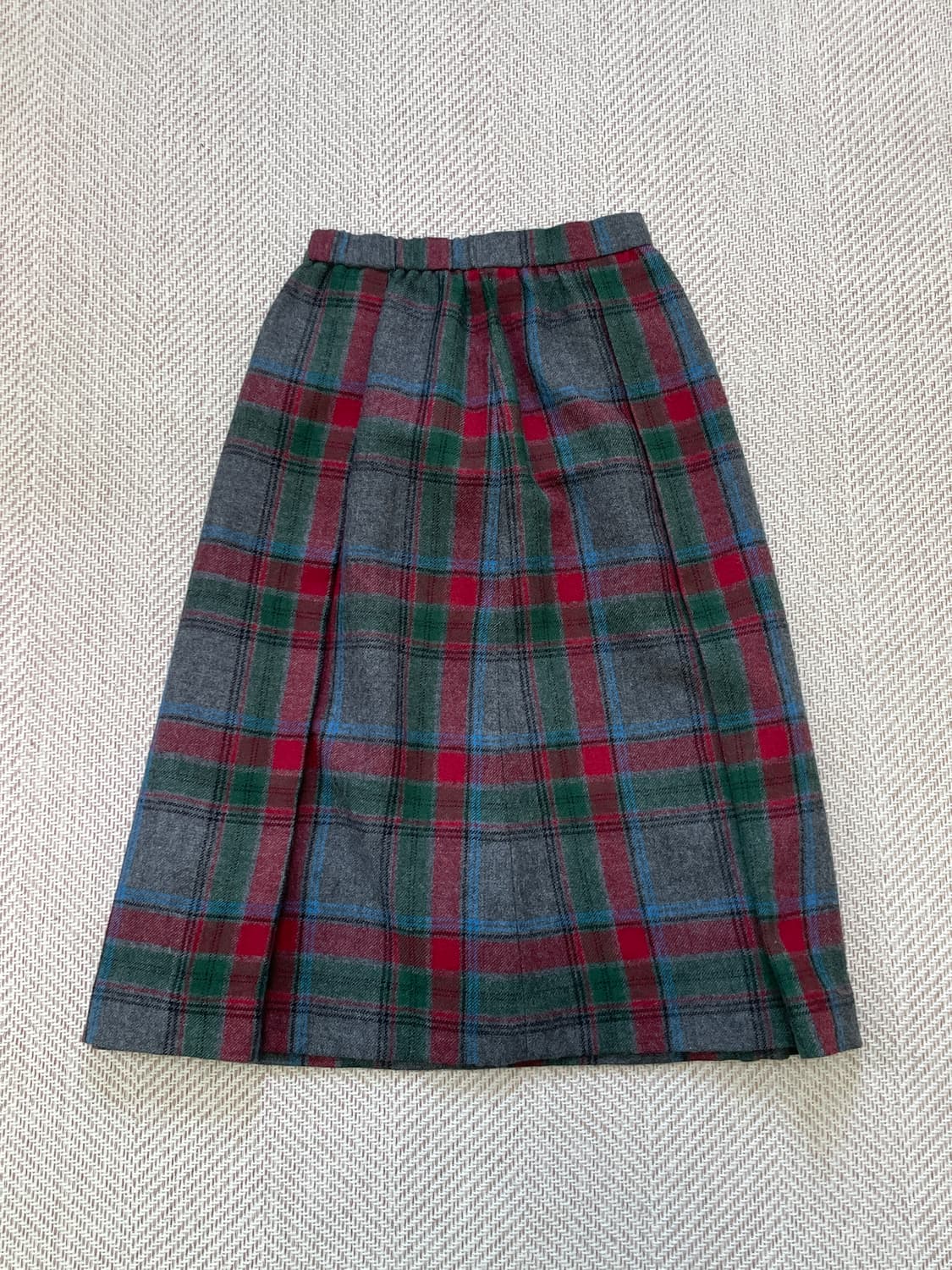 빈티지 울 클래식 체크 스커트  J03963 상품이미지5