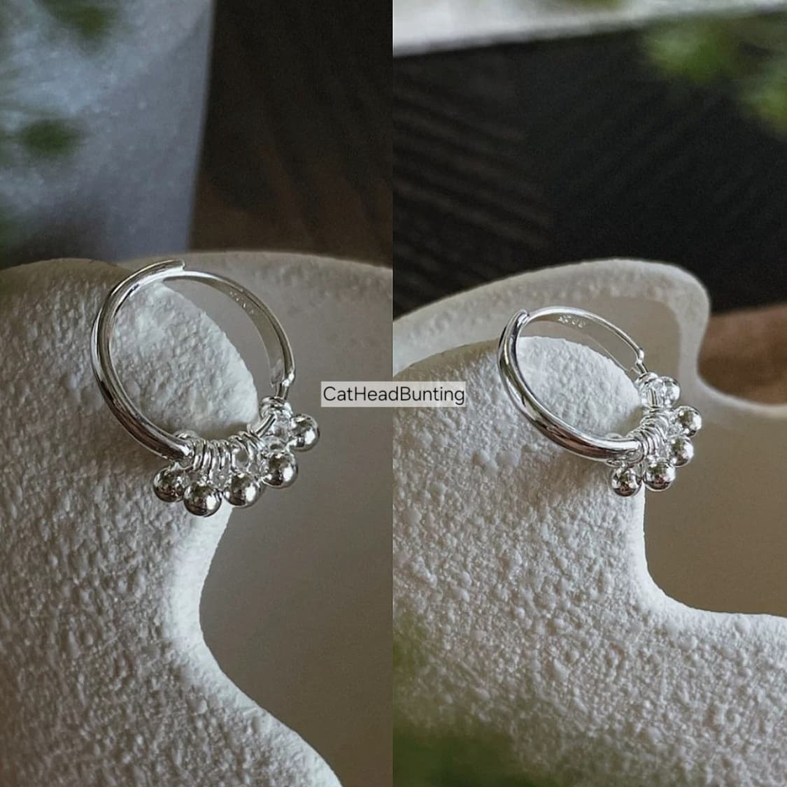 실버925 실버 볼 링 반지  [사이즈 조절 가능, 미착용] 상품이미지10