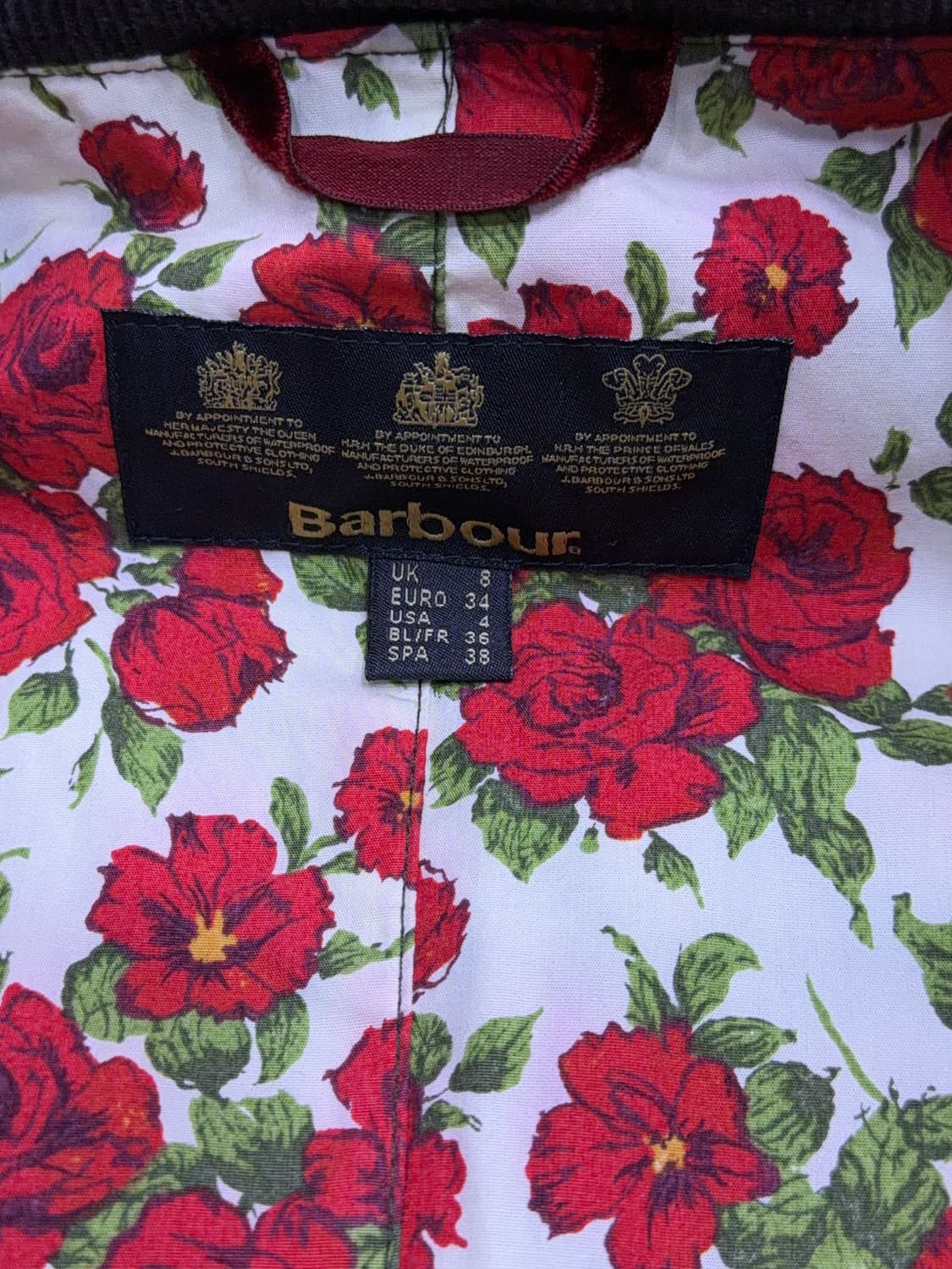 바버 로즈 비드넬 논왁스 자켓 올리브 UK8 상품이미지9