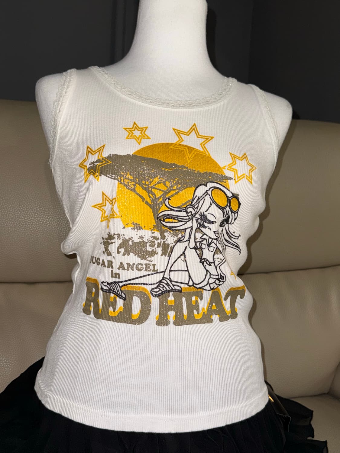 kitsch girl printing sleeveless 상품이미지2