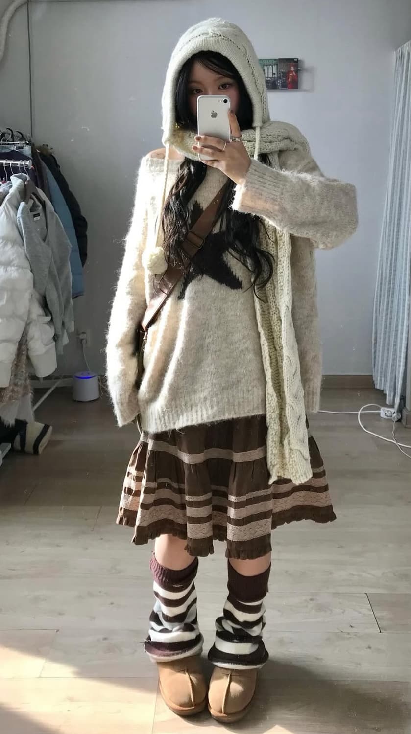 미라이클립 코디 세트/일본 빈티지 모리 선가든파티 스윙잉 크루 상품이미지3