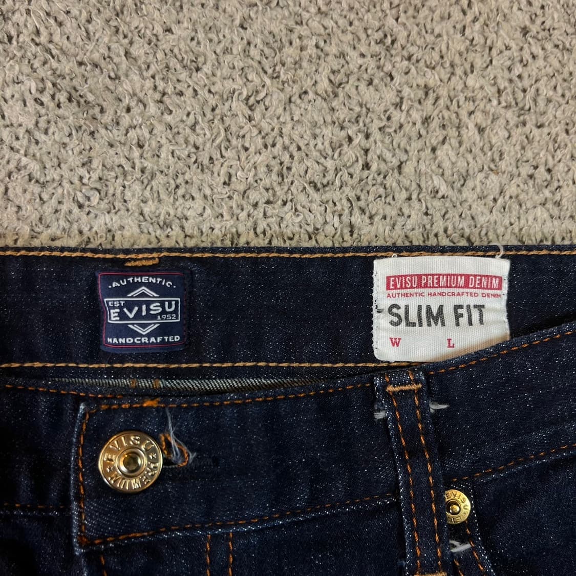 에비수 빅로고 슬림핏 데님 팬츠 상품이미지5