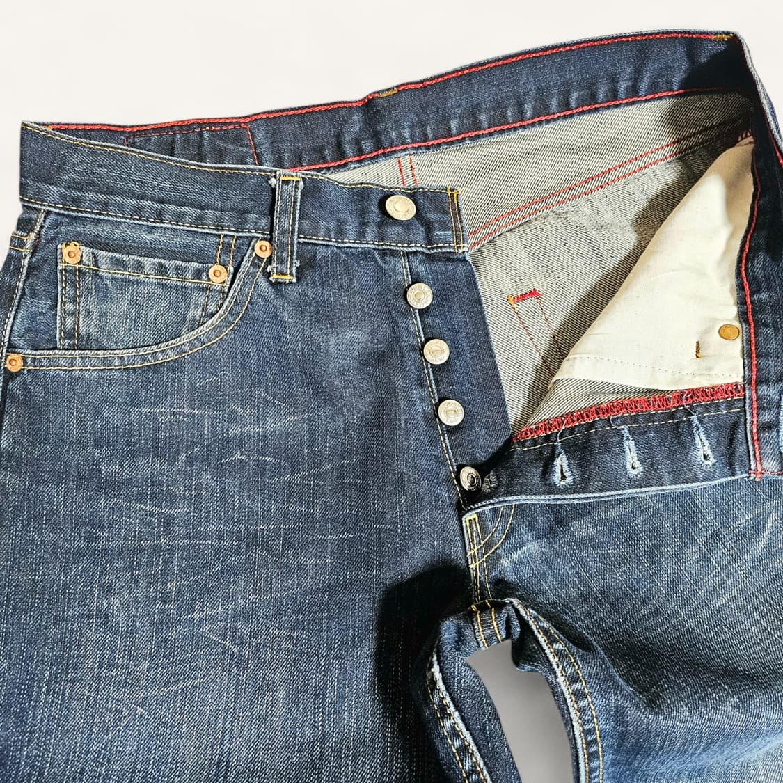 [W32][리바이스]00's 유럽판 501®스트레이트핏 레드스티치 워시드 상품이미지4
