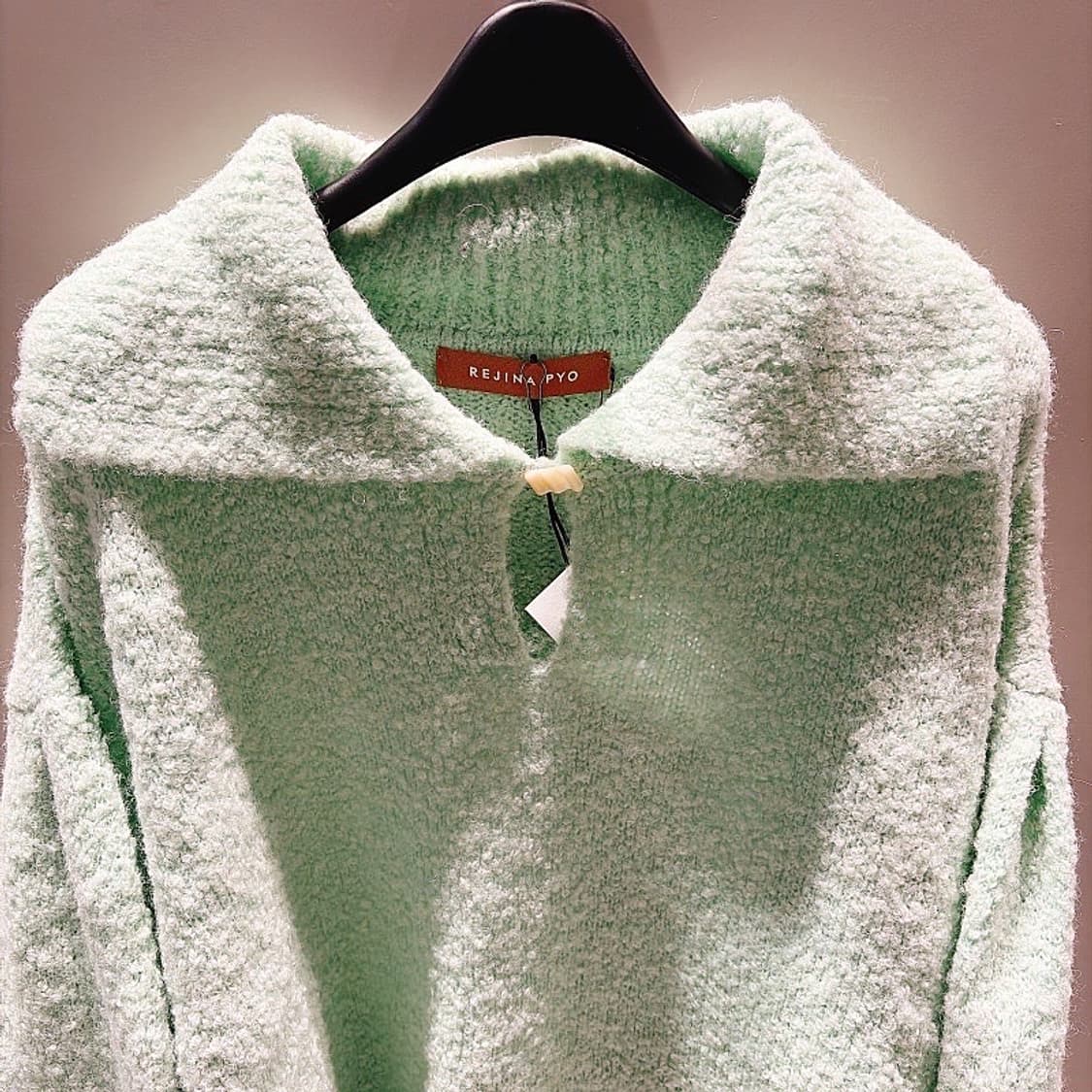 (정품/새상품) 레지나 표 여성 민트 부클 알파카 니트 상품이미지2